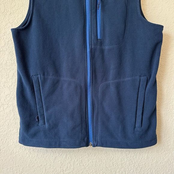COLUMBIA Mens Full-Zip Fast Trek Fleece Vest in Navy - Picture 4 of 10